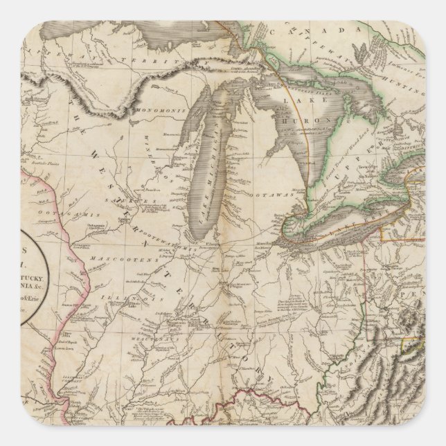 Western Terr, Kentucky, Pennsylvania, etc Square Sticker (Front)