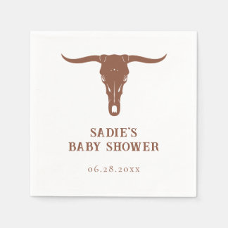 Western Terracotta Cowboy Baby Shower Napkins