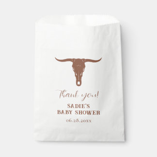 Western Terracotta Longhorn Baby Shower Favour Bag