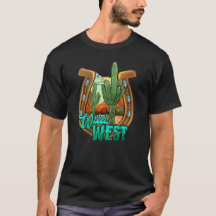 Western Texas Cactus Desert Horseshoe Wild West Co T-Shirt