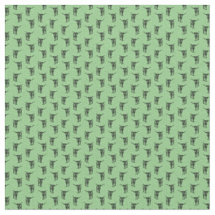 Western Texas Longhorn Bull Pattern CUSTOM COLOR Fabric