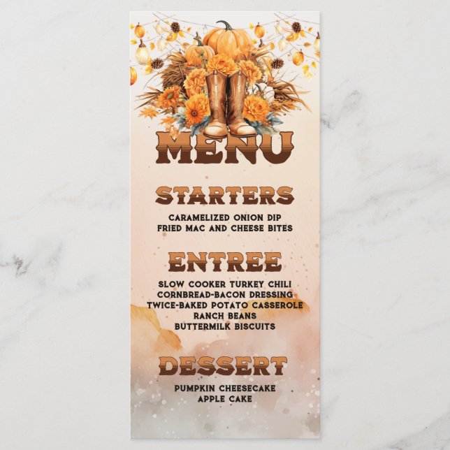 Western Thanksgiving Flat Menu (Front)