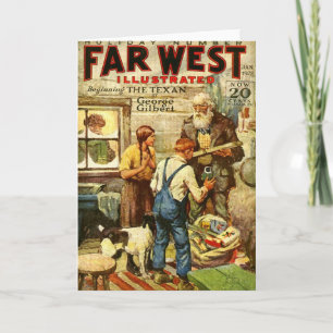 Western-theme 1928 Christmas Holiday Card