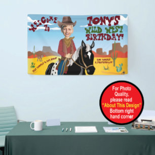 Western Theme Birthday Custom Vinyl Sign Banner
