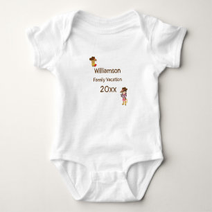 Western Theme Cowboy Family Vacation Personalised Baby Bodysuit