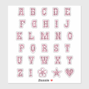Western Theme Font Pink Paisley Alphabet Letters