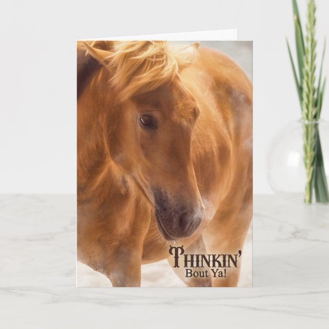 Western Theme Horse Lover Thinking of You Card (Front)