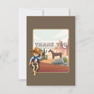 Western theme howies cowboy birthday   thank you card