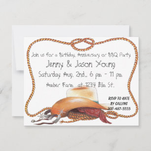 Western Theme Multi purpose Birthday Invitation