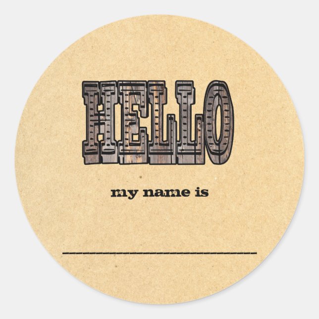 Western Theme Name Stickers (Front)