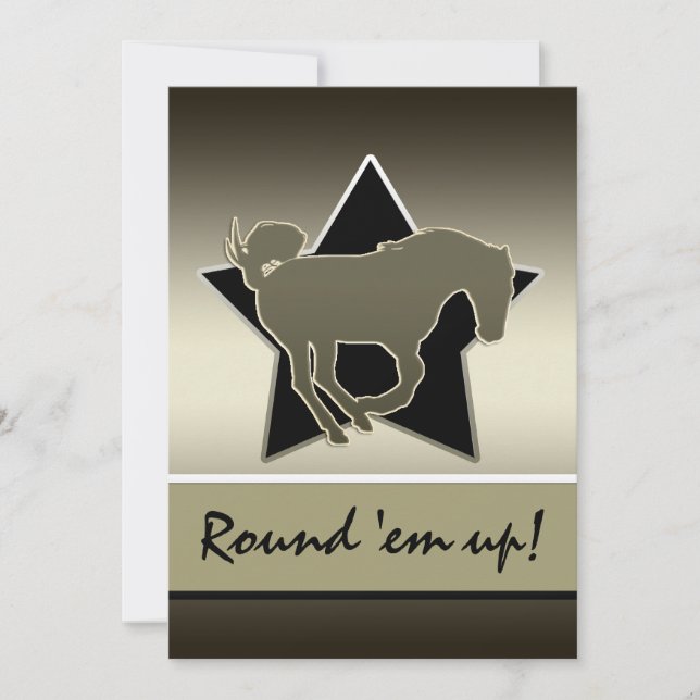 Western Theme, Round 'em up Invitation Series (Front)