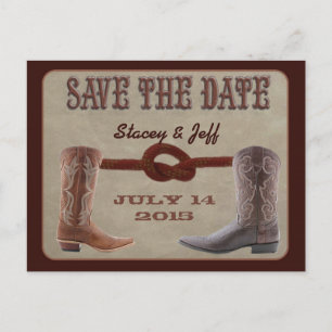 Western theme "save the date" postcard