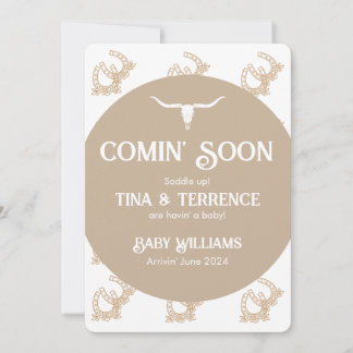 Western Themed Comin' Soon Pregnancy Announcement