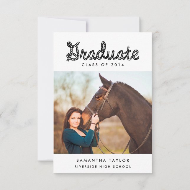 Western Themed Graduation Party Mini Invitation (Front)