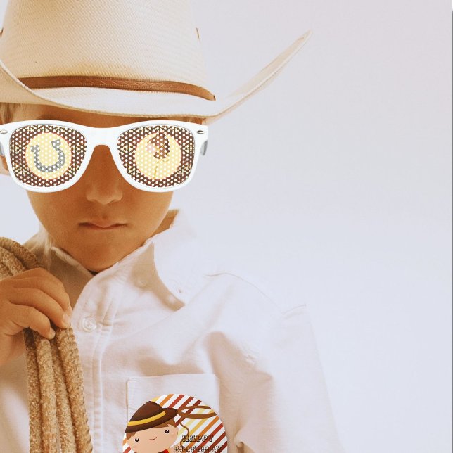Western themed polka dot cowboy horse kids sunglasses (Your little cowboy is ready to party)