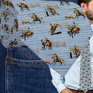 Western Tie With Rodeo Events Cowboys Cowgirls