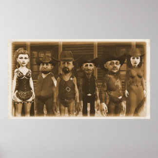 Western Townfolk - Large Poster