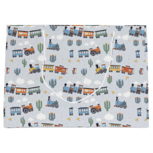 Western Train Adventure Gift Bag   Cute Cactus 