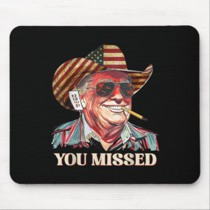 Western Trump Cowboy You Missed American Flag Cowb Mouse Mat