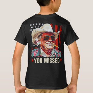 Western Trump Cowboy You Missed Trump 2024 Kids T-Shirt