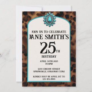 Western Turquoise and Tortoise Birthday Invitation