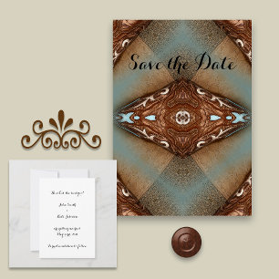 Western Turquoise Save the Date RSVP Card