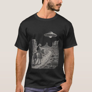 Western Ufo Cowboy Alien Encounter Country T-Shirt