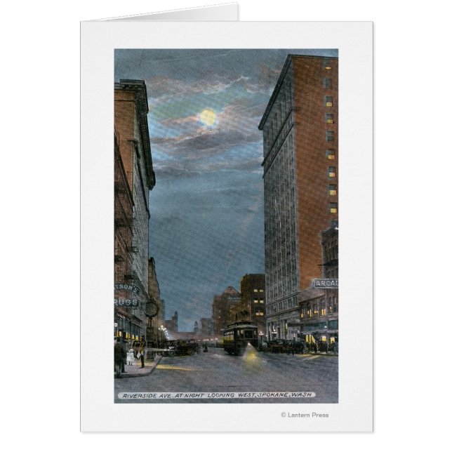 Western View of Riverside Avenue at Night (Front)