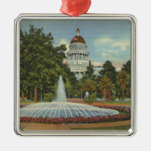 Western View of the State Capitol Metal Tree Decoration