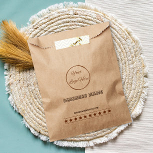 Western vintage brown branded paper bag logo 