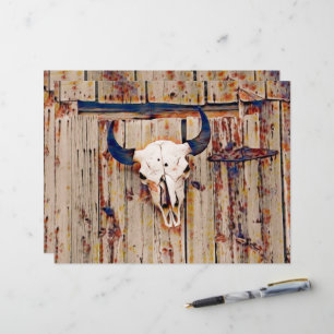 Western Vintage Bull Skull Rustic Brown Barn