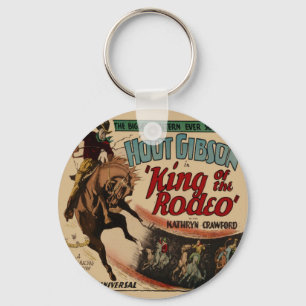 Western Vintage Cowboy Rodeo Key Ring