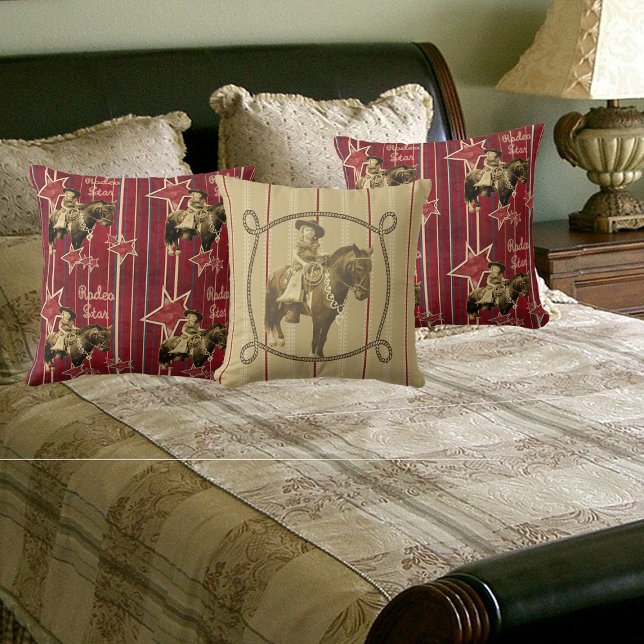 Western  Vintage Cowgirl On Horse Cushion (Creator Uploaded)