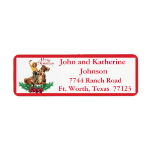 Western Vintage Cowgirl On Horse Merry Christmas 3