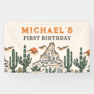 Western Vintage Desert Rodeo 1st Birthday  Banner