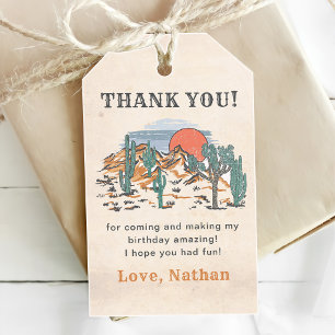 Western Vintage Desert Rodeo 1st Birthday  Gift Tags