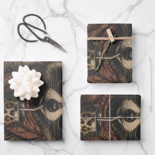 Western Vintage Racoon Lover Gift Wrapping Paper Sheet