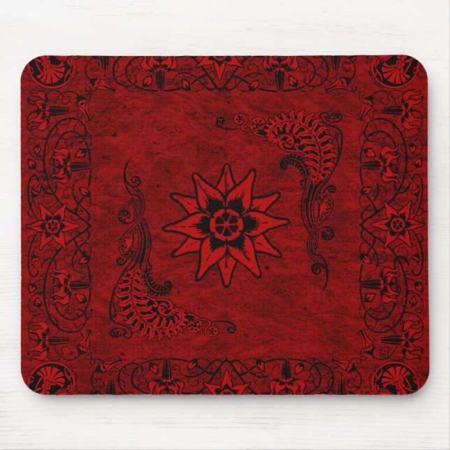 Western Vintage Red Bandanna Mousepad (Front)