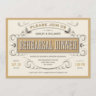 Western Vintage Rehearsal Dinner Invitations
