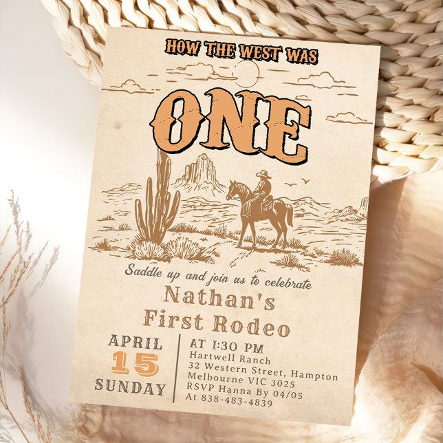 Western Vintage Rodeo 1st Birthday Invitation  (Creator Uploaded)