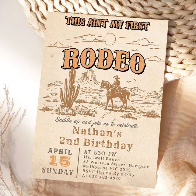 Western Vintage Rodeo 2nd Birthday Invitation  (Creator Uploaded)