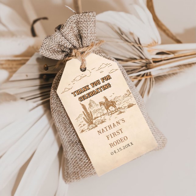 Western Vintage Rodeo Cowboy Gift Tag (Creator Uploaded)