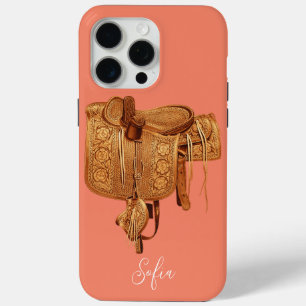 Western,Vintage,Saddle,Country, Monogrammed,Custom iPhone 15 Pro Max Case