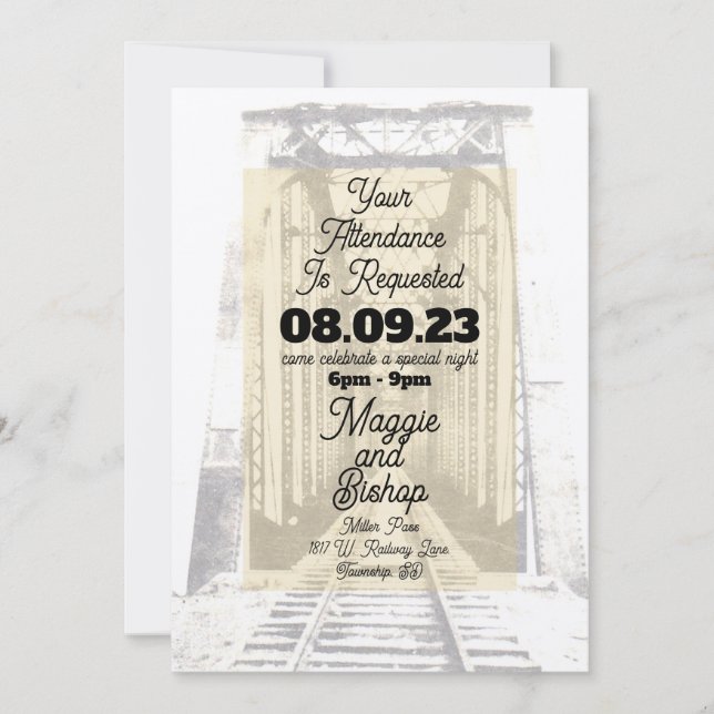 Western Vintage We Request Your Attendance Invitation (Front)