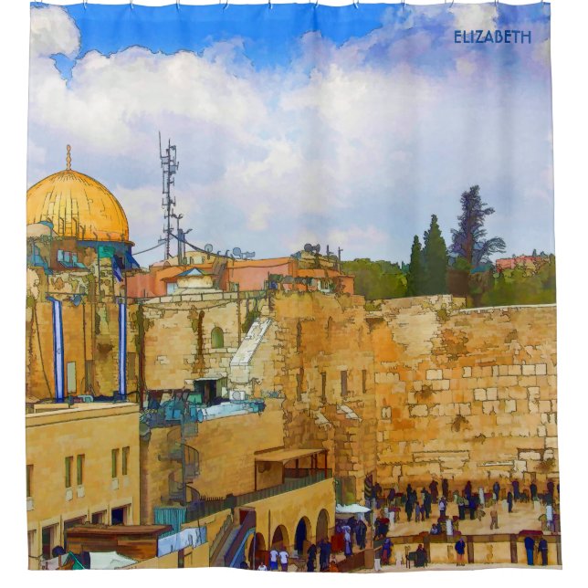 Western Wall in Jerusalem (Wall of Sorrow) Shower Curtain (Front)