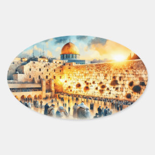 Western Wall Jerusalem Oval Sticker