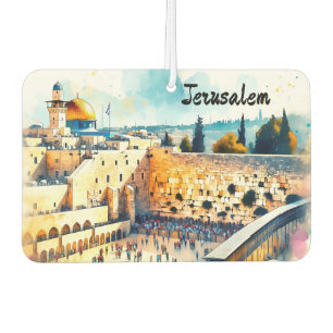 Western Wall Kotel Water Colour Art Car Air Freshener