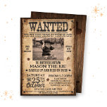 Western Wanted Birthday Invitation<br><div class="desc">Wanted birthday invitation for your little outlaw!</div>