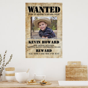 Western Wanted Birthday Poster