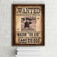 Western Wanted Outlaw Welcome Birthday Poster